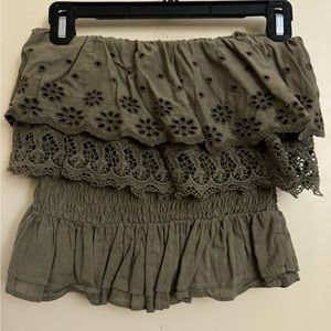 American Eagle Lace Green Tube Top